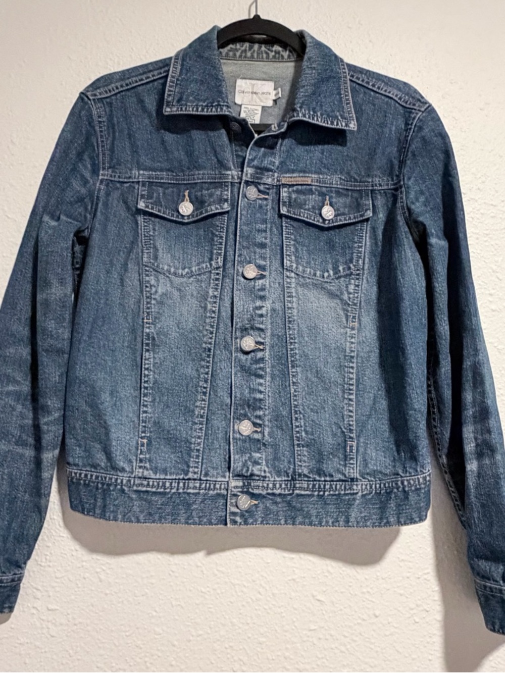 Calvin Klein Jeans Indigo Denim Jacket with Faded Wash